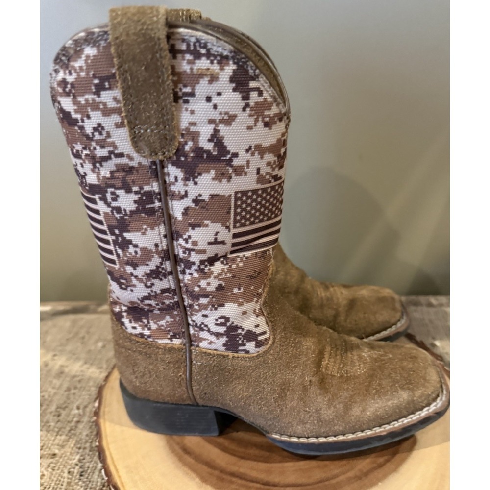 Ariat Kids Sport Patriot Western Boots Camo American Flag Brown Sz-11 - Picture 5 of 15